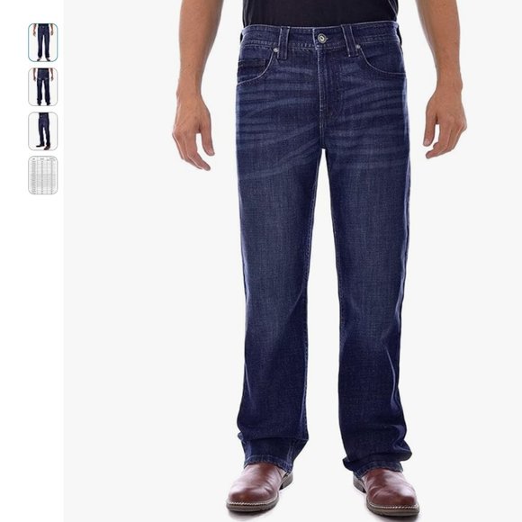 GAP TJ Axel Men's Denim Jeans 40x32 Slim Bootcut Relaxed Stretch Dark Wash NWT - Picture 1 of 8